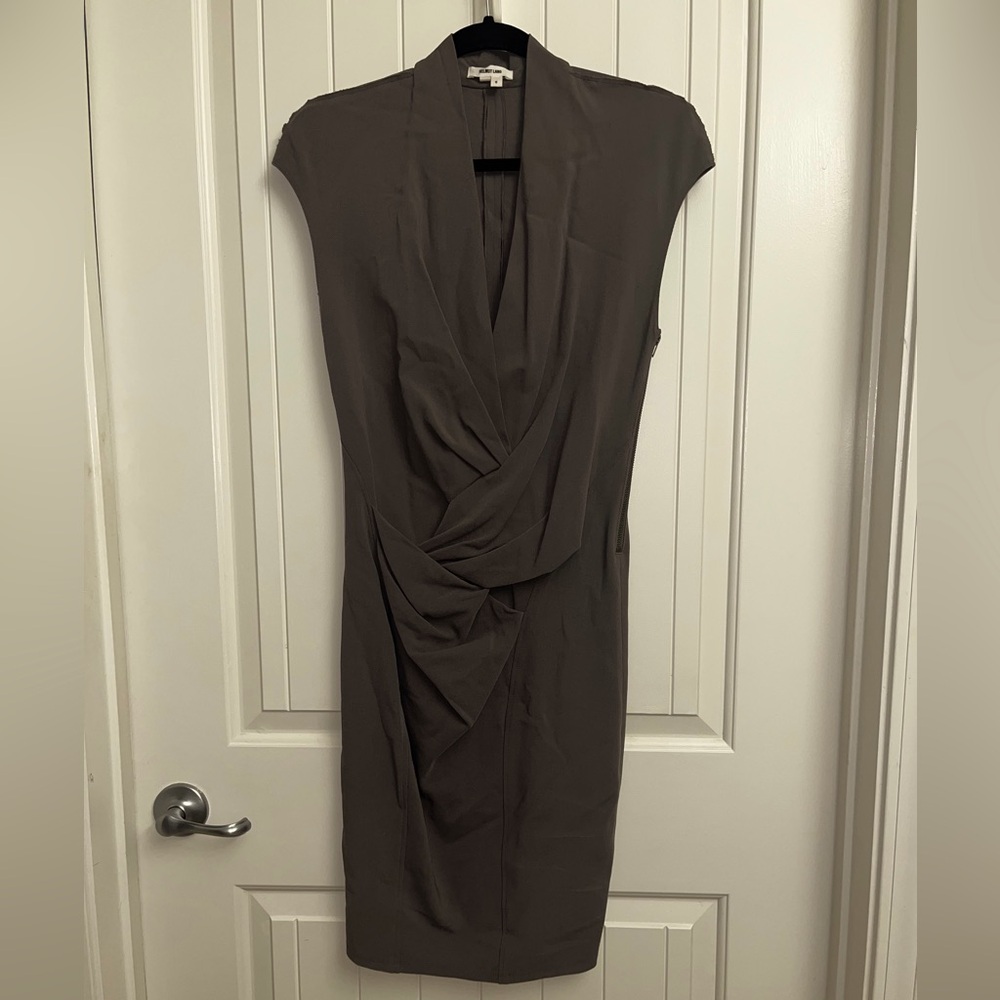Helmut Lang Olive Wool Blend Dress, size 6